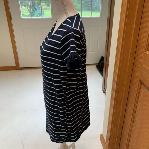Lulu’s Cafe Society navy striped T shirt mini dress medium coastal chic - Picture 4 of 6